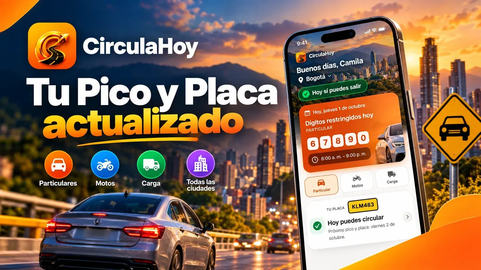 CirculaHoy: tu pico y placa actualizado para particulares, motos y carga, en todas las ciudades