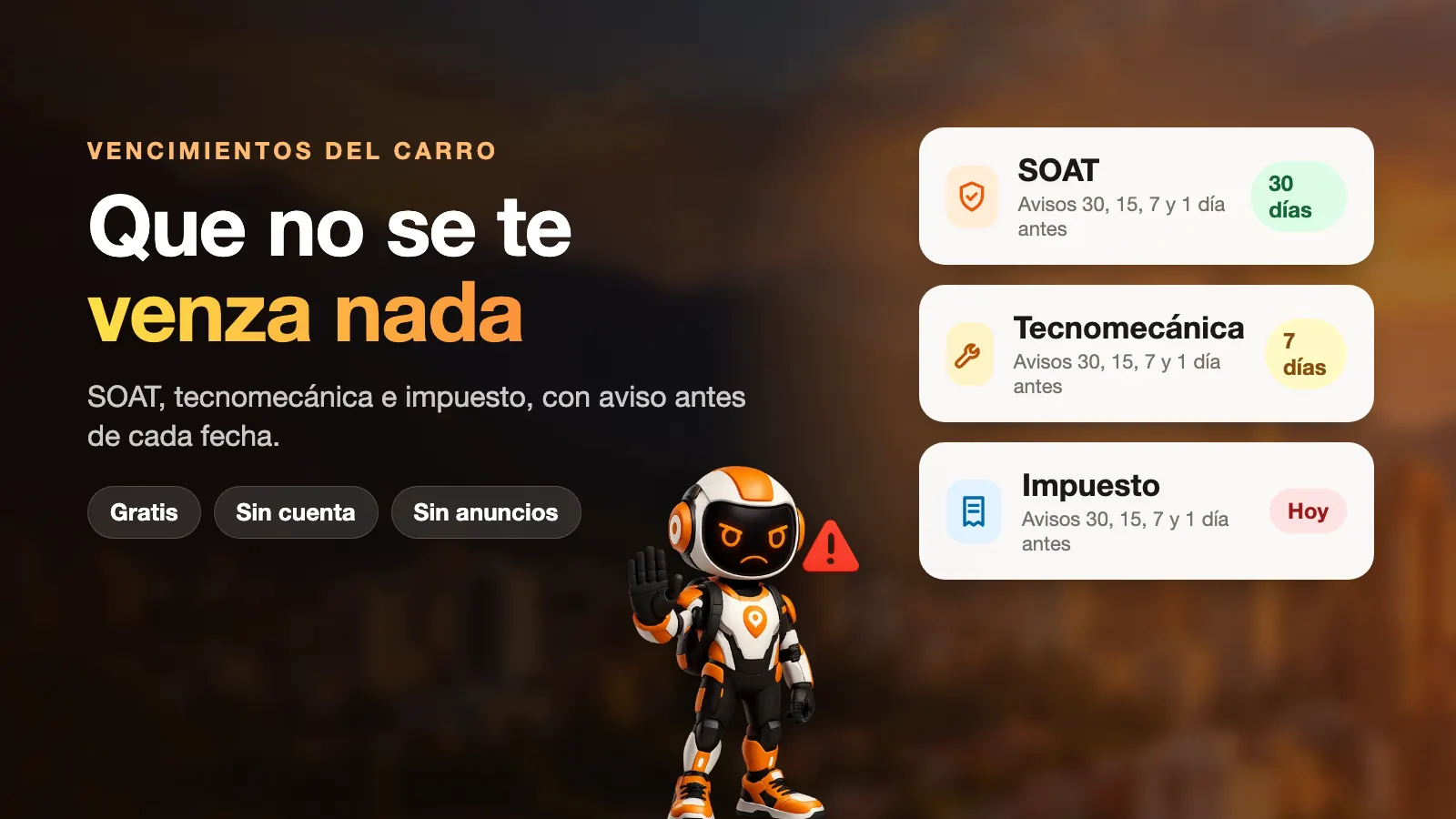 Vencimientos de tu carro: SOAT, tecnomecánica e impuesto (y cómo no olvidarlos)